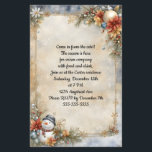 Little Snowman Christmas Party Invitation<br><div class="desc">A little snowman in a bowler hat and scarf is surrounded by beautiful Christmas flowers,  against a frosty background on this beautiful,  vintage-looking Christmas party invitation..  Remove the text,  and it makes the perfect stationery for your holiday newsletters.</div>