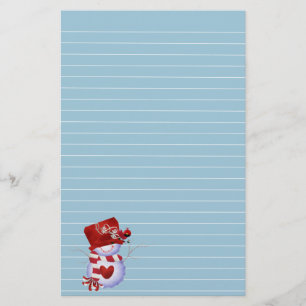Little Snowman in Red Hat Stationery