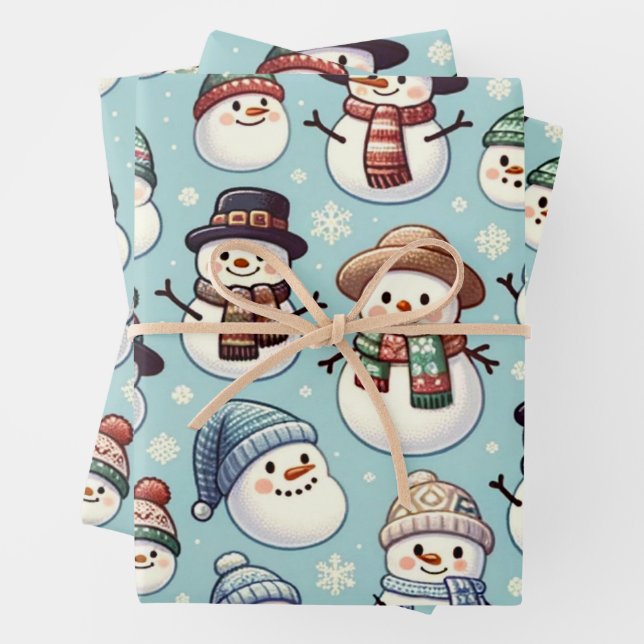 Little Snowmen Wrapping Paper (In situ)