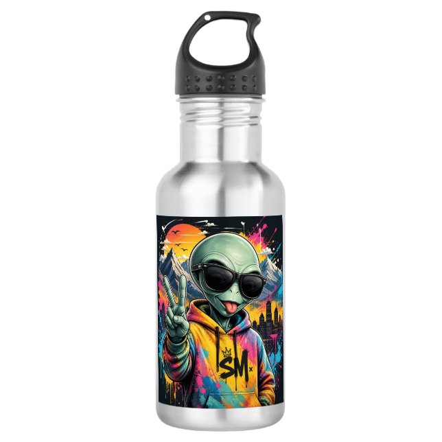 Little Space Alien Buddy 532 Ml Water Bottle (Front)