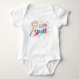 Little Spark Crayon Style Fireworks Sparkler Baby Bodysuit