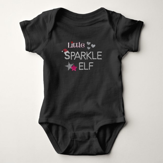 Little Sparkle Elf for Christmas bodysuit (Front)