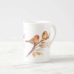 Little Sparrow Birds, Bone China Mug
