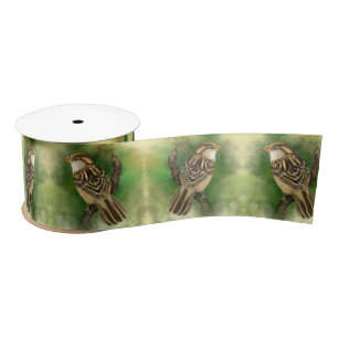 Little Sparrow Satin Ribbon Spring Birds