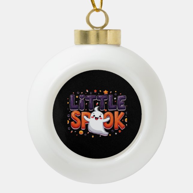 Little Spook Cute Halloween Creative Style Ceramic Ball Christmas Ornament (Front)