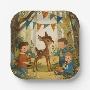 Little Spotted Deer Woodland Birthday Party Paper  Plate