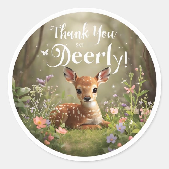 Little Spotted Deer Woodland Birthday Stickers – M (Front)