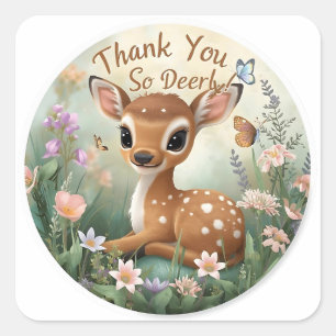Little Spotted Deer Woodland Birthday Stickers – M