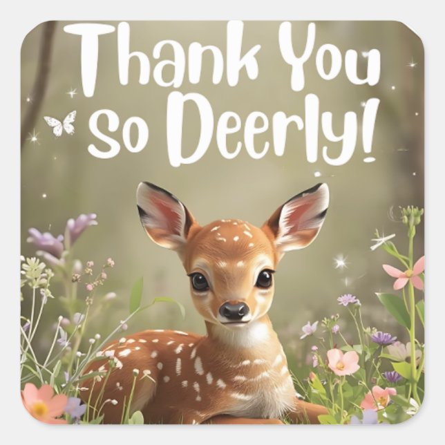 Little Spotted Deer Woodland Birthday Stickers – M (Front)