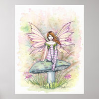 Little Spring Fae Fairy Watercolor Illustration