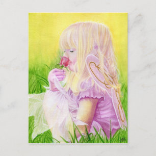 Little Spring Fairy Rose Postcard