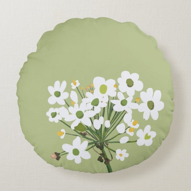 Little Spring Florets Artist Home Decor  Round Cushion (Front)