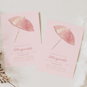 Little Sprinkle Pink Baby Shower Invitation