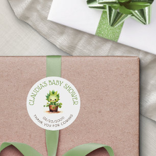 Little Sprout Baby Shower Classic Round Sticker