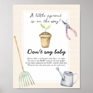 Little sprout Baby Shower - Don't say baby Poster