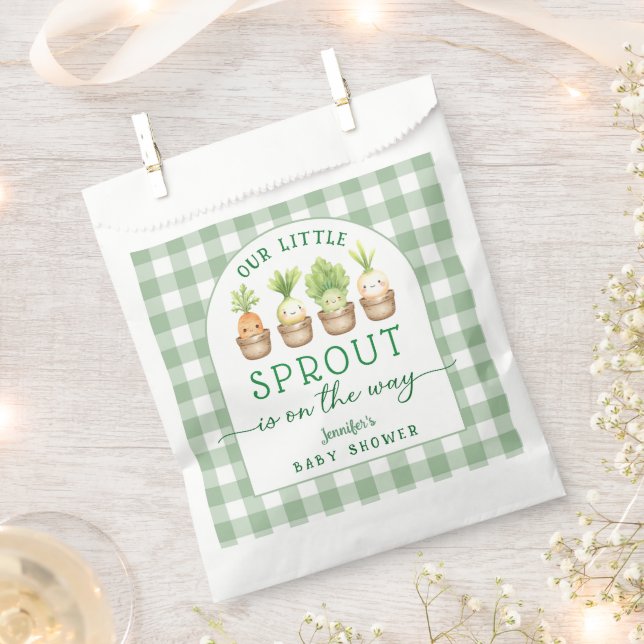 Little Sprout Baby Shower Favour Bags (Clipped)