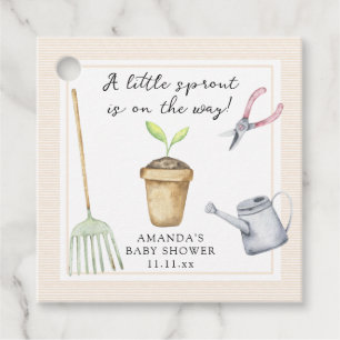 Little sprout baby shower favour tags