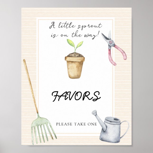 Little Sprout Baby shower Favours Poster (Front)