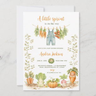 Little Sprout Clothesline Garden Baby Shower Invitation