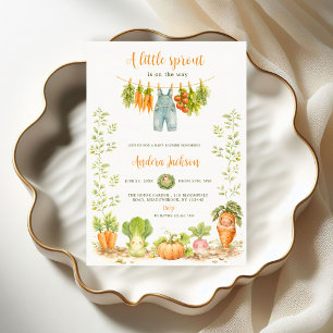 Little Sprout Clothesline Garden Baby Shower Invitation