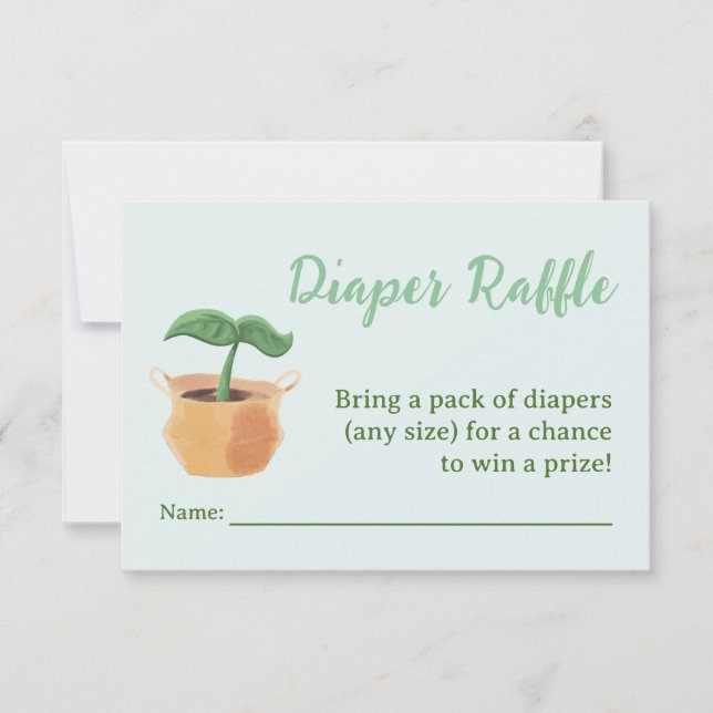 Little Sprout Diaper Raffle Baby Shower Card (Front)