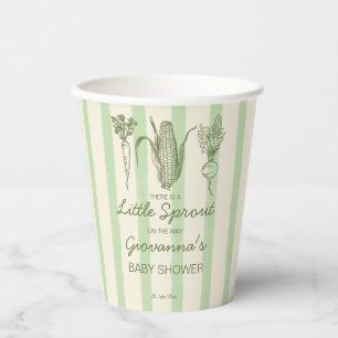 Little sprout farmers market baby shower monogram paper cups
