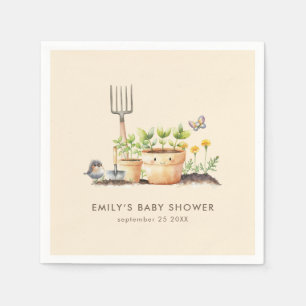 Little Sprout Gardening Cream Baby Shower Napkin