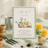 Little Sprout Green Gingham Garden Baby Shower 