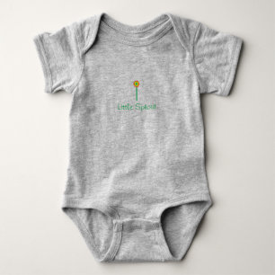 Little sprout grey baby bodysuit