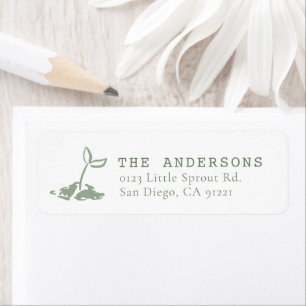 Little Sprout Hand-drawn Baby Shower Return Addres