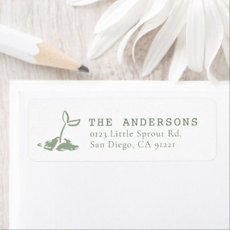 Little Sprout Hand-drawn Baby Shower Return Addres
