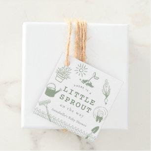 Little Sprout Hand-drawn Garden Baby Shower Favour Tags