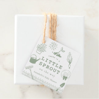 Little Sprout Hand-drawn Garden Baby Shower Favour Tags
