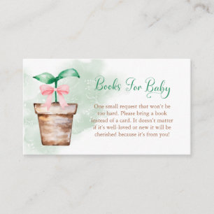 Little Sprout is on the Way Bow Books for Baby Enclosure Card