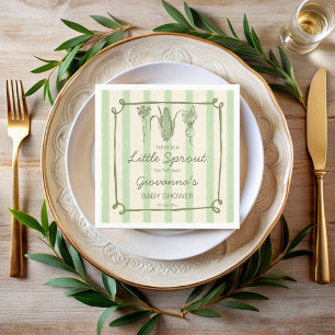 Little sprout is on the way stripped Baby Shower Napkin