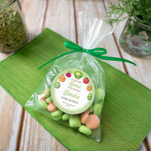 Little Sprout Kawaii Vegetables Baby Shower Favour Classic Round Sticker