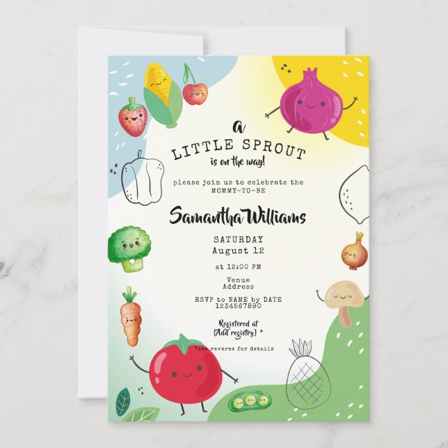 Little Sprout Locally Grown Market Baby Shower Invitation (Front)