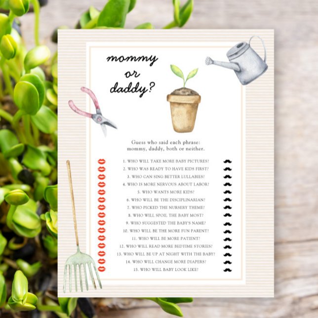 Little sprout - mummy or daddy baby shower game (Creator Uploaded)