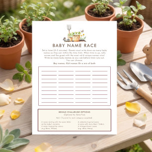 Little Sprout Name Race Game Card Baby Shower