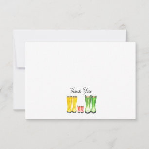 Little Sprout Red Rain Boots Gardening Thank You Card