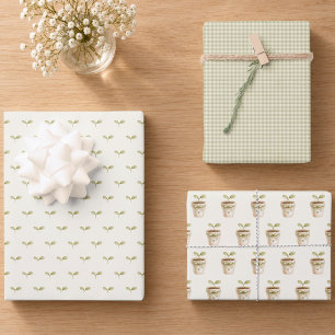 Little Sprout Sage Green Mix and Match Wrapping Paper Sheet