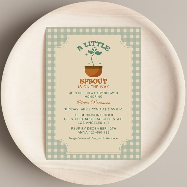  Little Sprouts Garden Party Baby Shower Invitation (Creator Uploaded)
