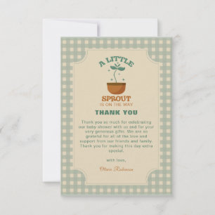  Little Sprouts Garden Party Baby Shower Thank You Card