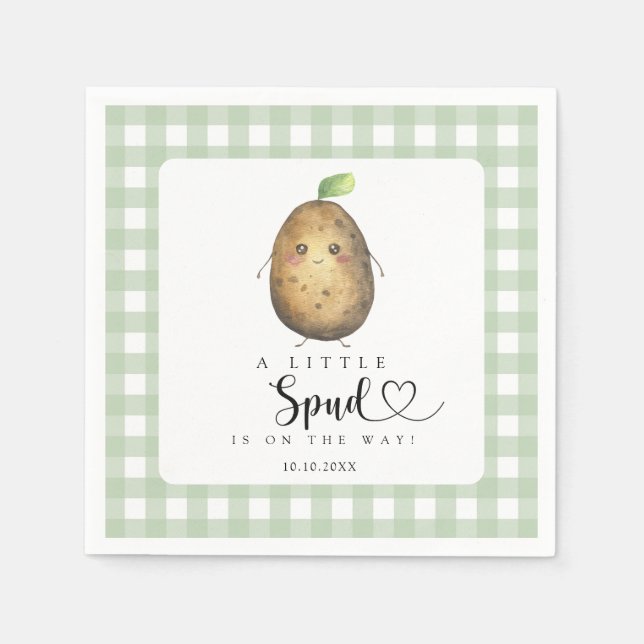 Little Spud Baby Shower Napkin (Front)