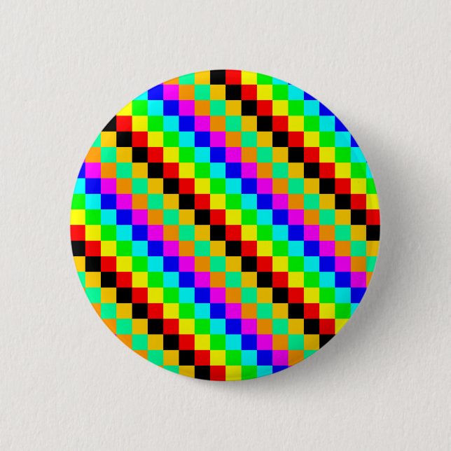 Little squares of colours 6 cm round badge (Front)