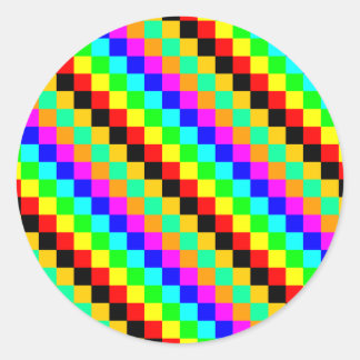 Little squares of colours classic round sticker