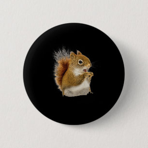 Little Squirrel Eating His Nuts 6 Cm Round Badge