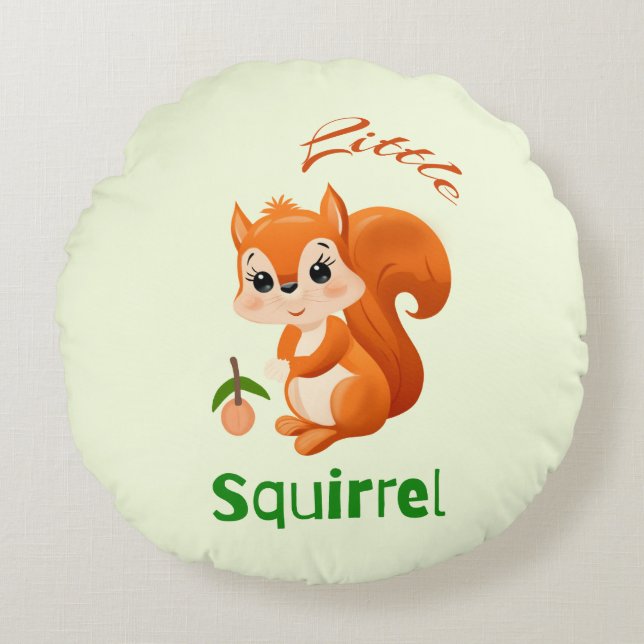 Little squirrel  round cushion (Front)
