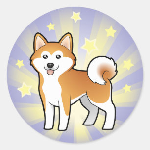 Little Star Akita Inu / Shiba Inu Classic Round Sticker