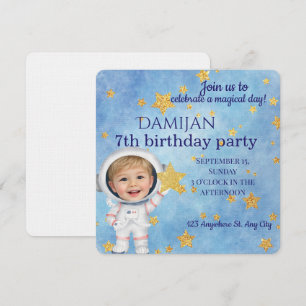 Little Star Astronaut Birthday Party Invitation